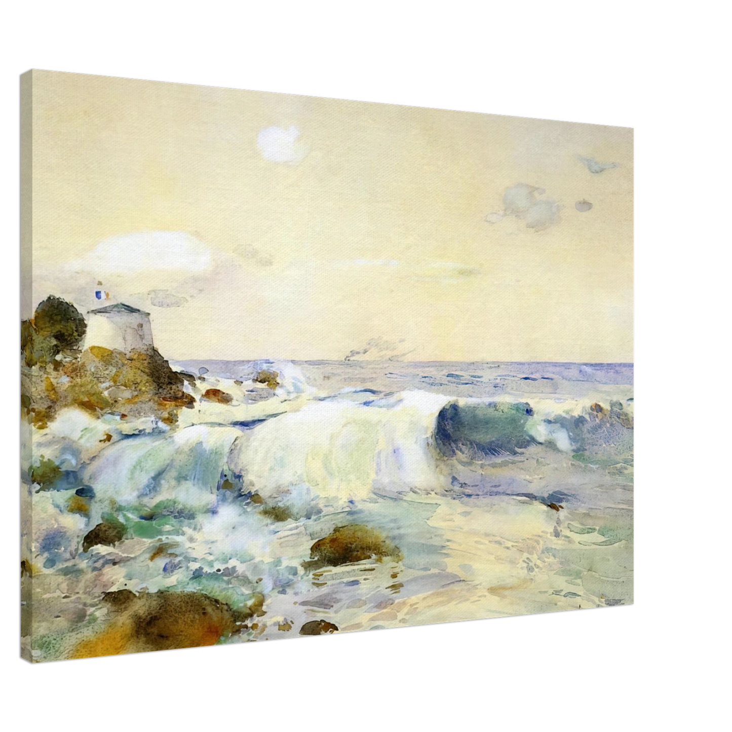 Childe Hassam - On the Brittany Coast Canvas - 20x30 cm / 8x12 inches-canvas