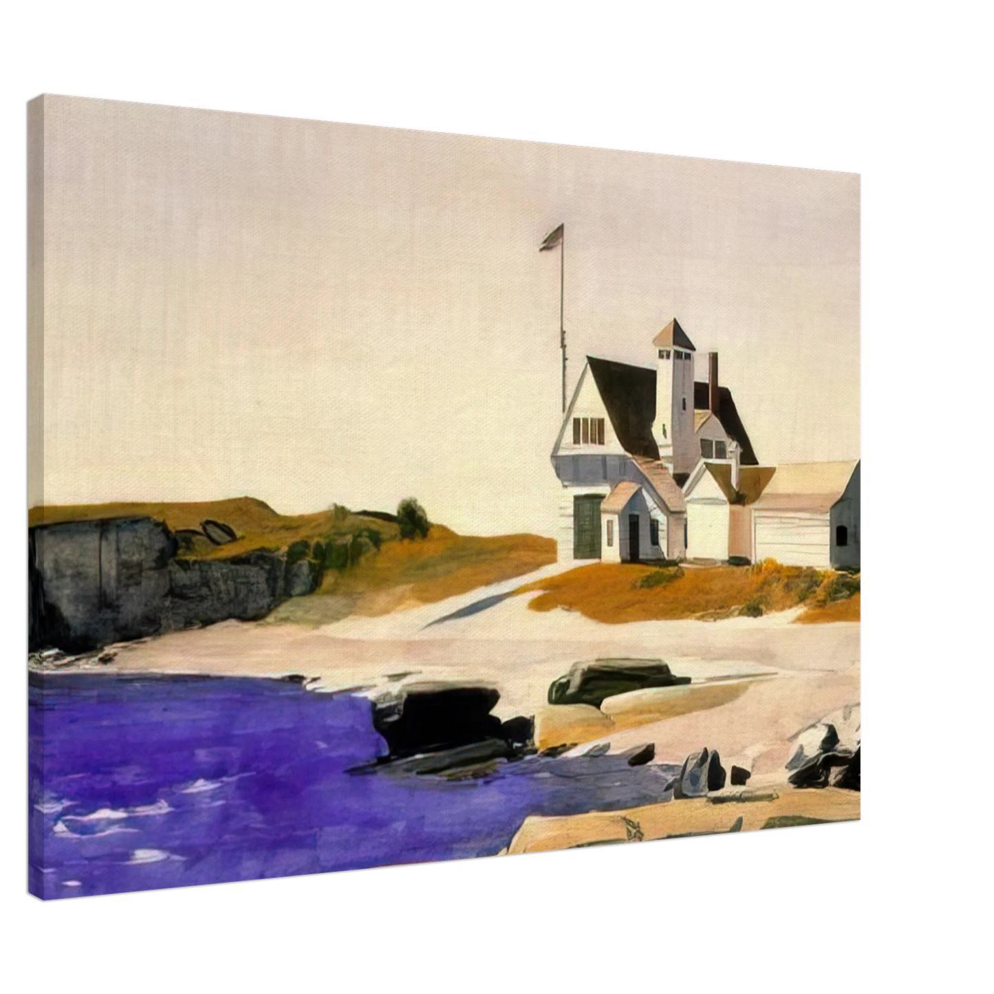 Edward Hopper - Coast Guard Station, Two Lights, Maine Canvas - 20x30 cm / 8x12 inches-canvas