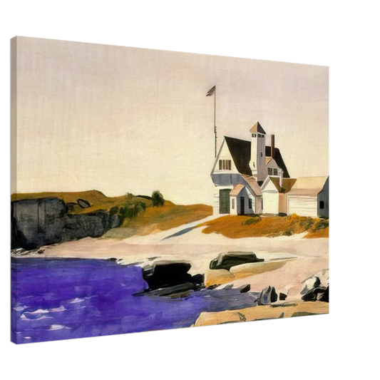 Edward Hopper - Coast Guard Station, Two Lights, Maine Canvas - 20x30 cm / 8x12 inches-canvas