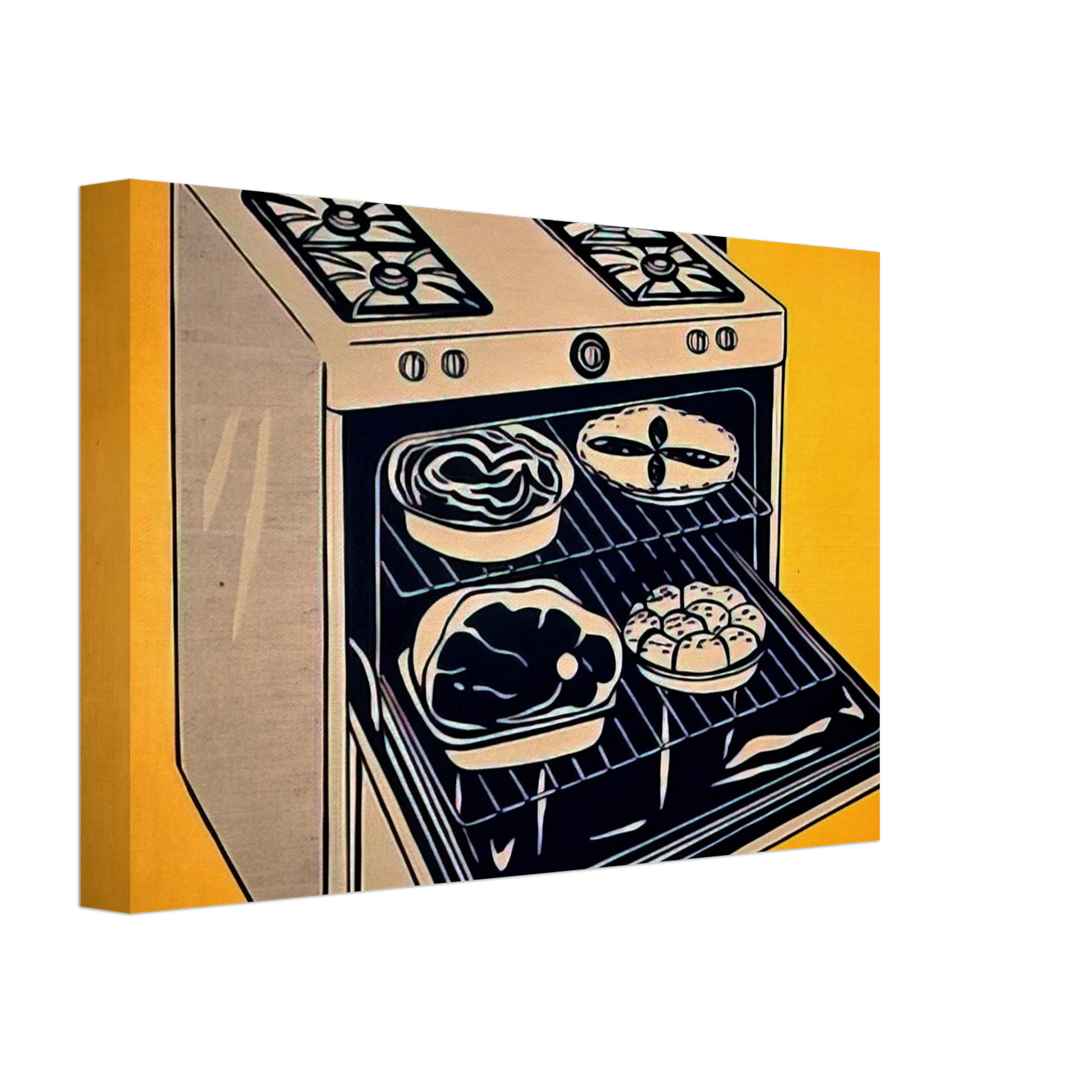 Roy Lichtenstein - KITCHEN RANGE 1962 Canvas - 40x60 cm / 16x24 inches-canvas