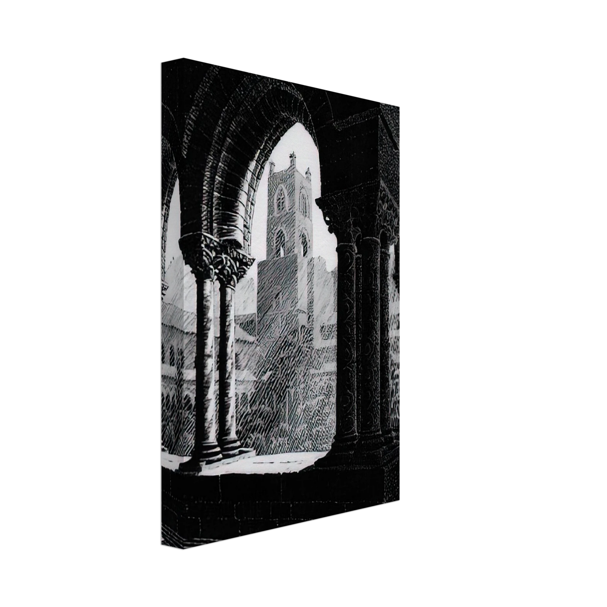 MC Escher - CLOISTER OF MONREALE SICILY Canvas - 40x60 cm / 16x24 inches-canvas