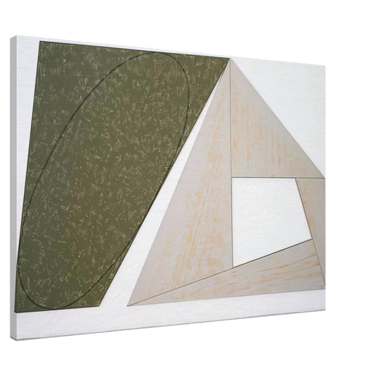 Robert Mangold - GREEN TILTED ELLIPSE GRAY FRAME 1989 Canvas - 20x30 cm / 8x12 inches-canvas