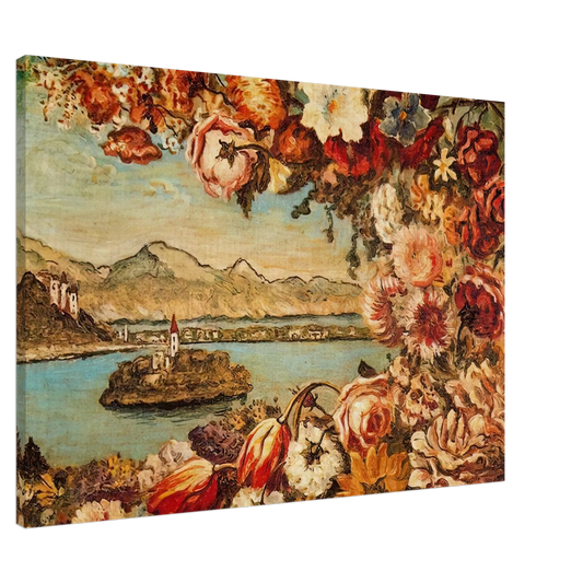 Giorgio de Chirico - ISLAND AND FLOWER GARLAND Canvas - 20x30 cm / 8x12 inches-canvas