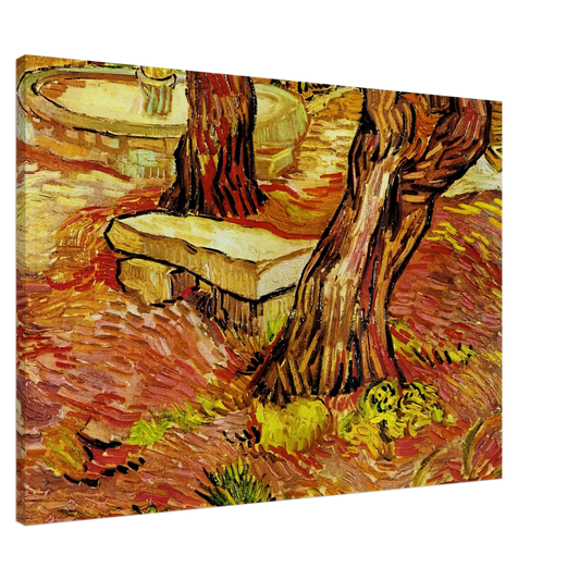 Vincent van Gogh - The Stone Bench in the Garden at Saint-Paul Hospital Canvas - 20x30 cm / 8x12 inches-canvas