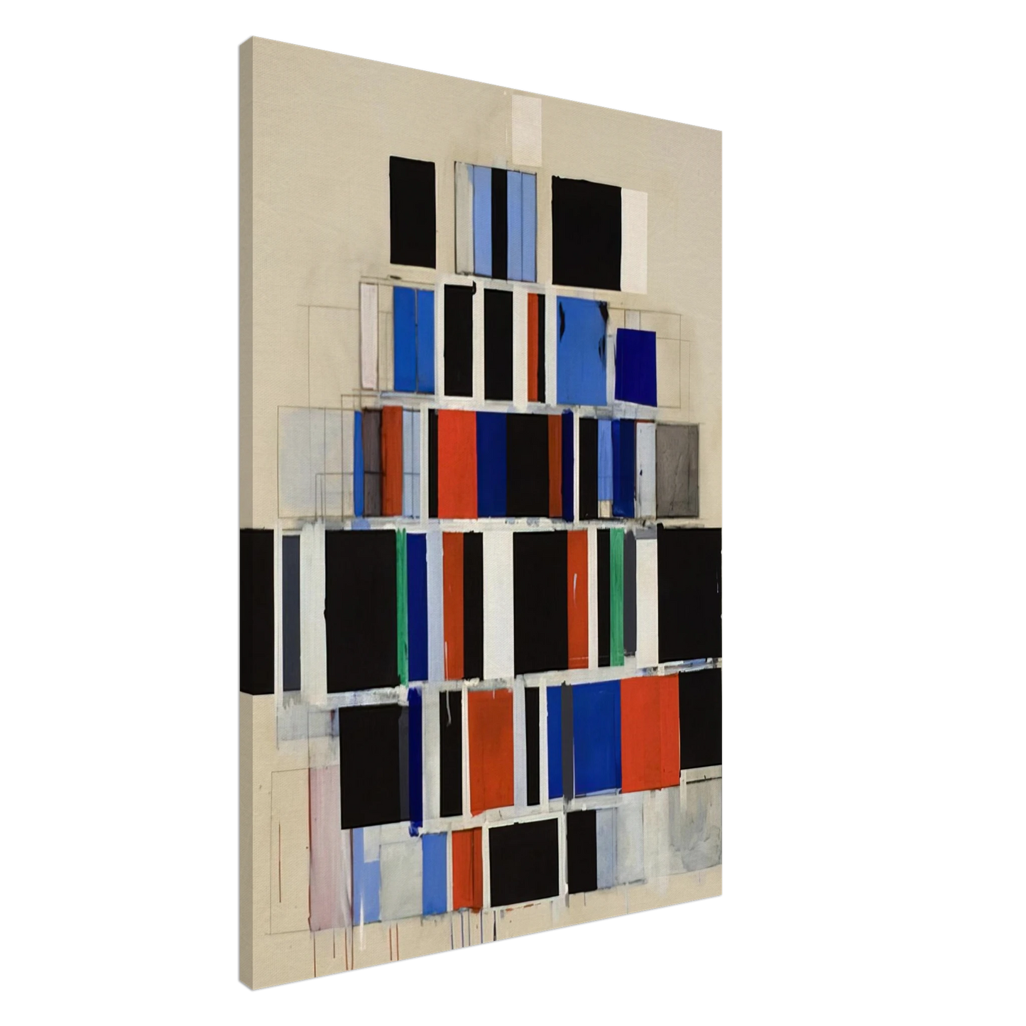 Robert Goodnough - Large Rectangles Large - 1965 Canvas - 20x30 cm / 8x12 inches-canvas