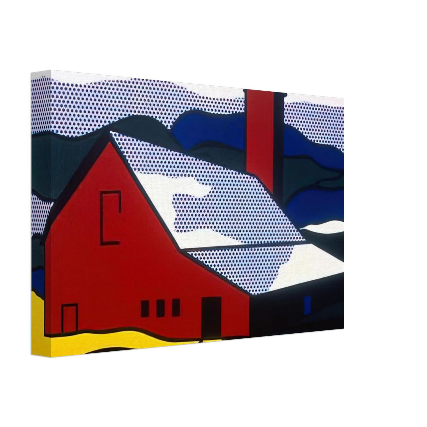 Roy Lichtenstein - RED BARN II 1969 Canvas - 40x60 cm / 16x24 inches-canvas