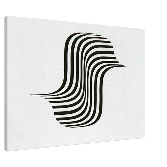 Bridget Riley - UNTITLED WINGED CURVE 1966 Canvas - 20x30 cm / 8x12 inches-canvas