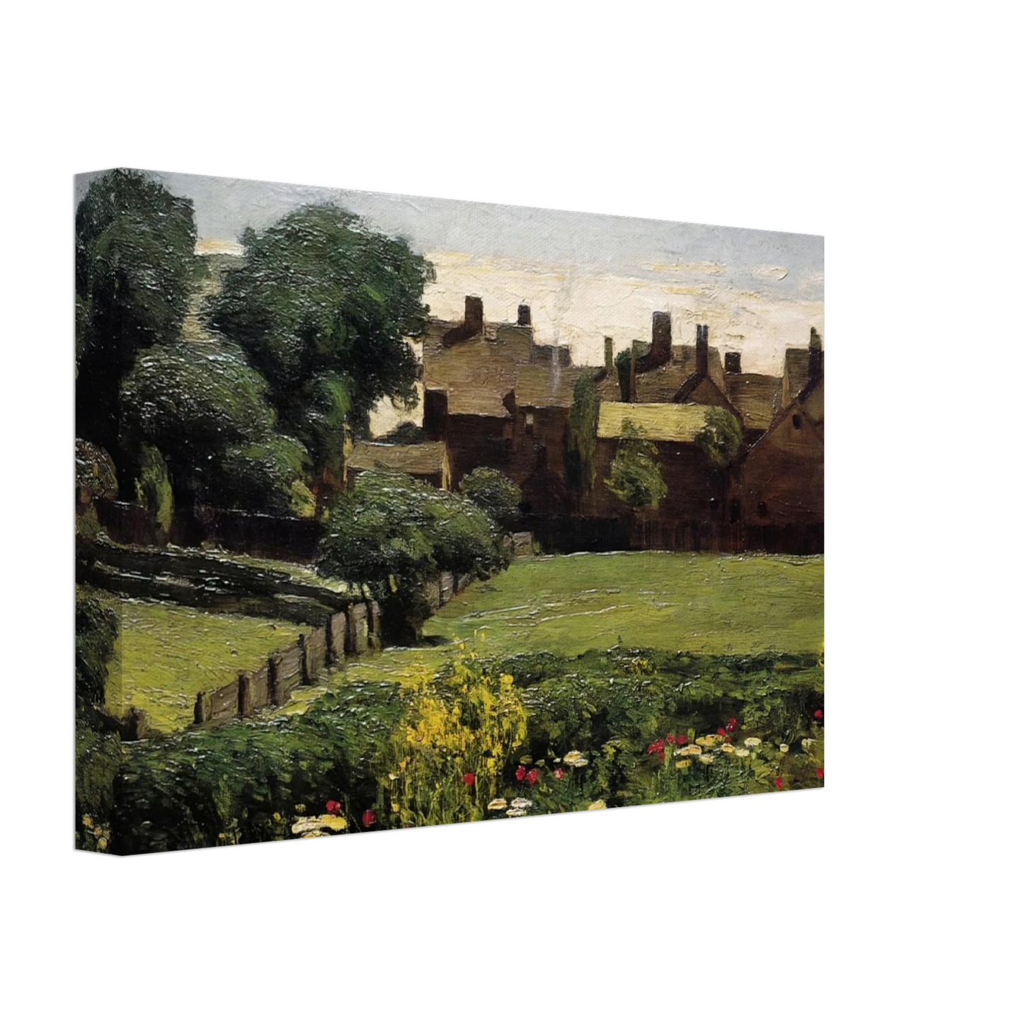 Childe Hassam - Village Scene Canvas - 40x60 cm / 16x24 inches-canvas