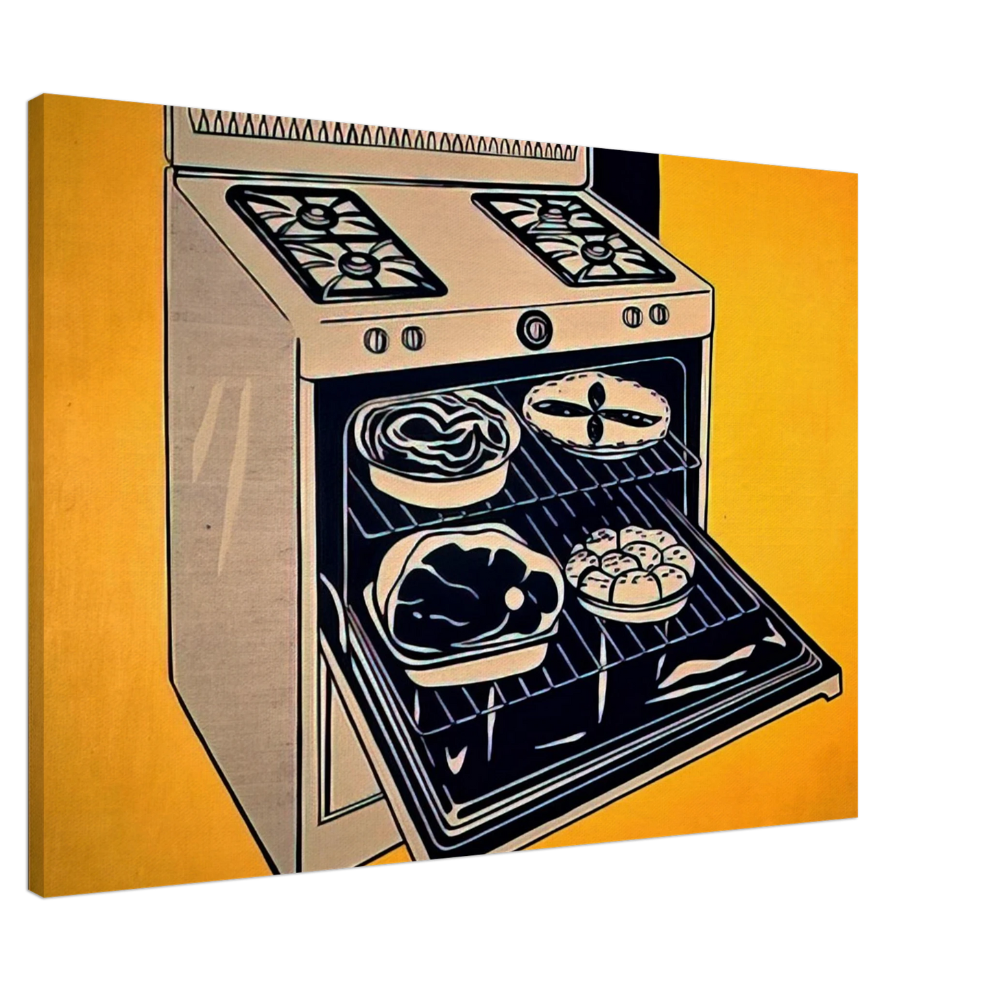 Roy Lichtenstein - KITCHEN RANGE 1962 Canvas - 20x30 cm / 8x12 inches-canvas