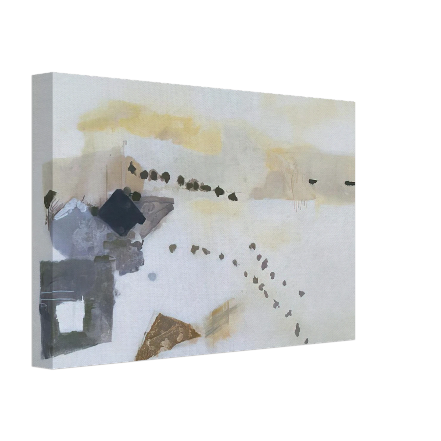 Kenzo Okada - Footsteps - 1954 Canvas - 40x60 cm / 16x24 inches-canvas