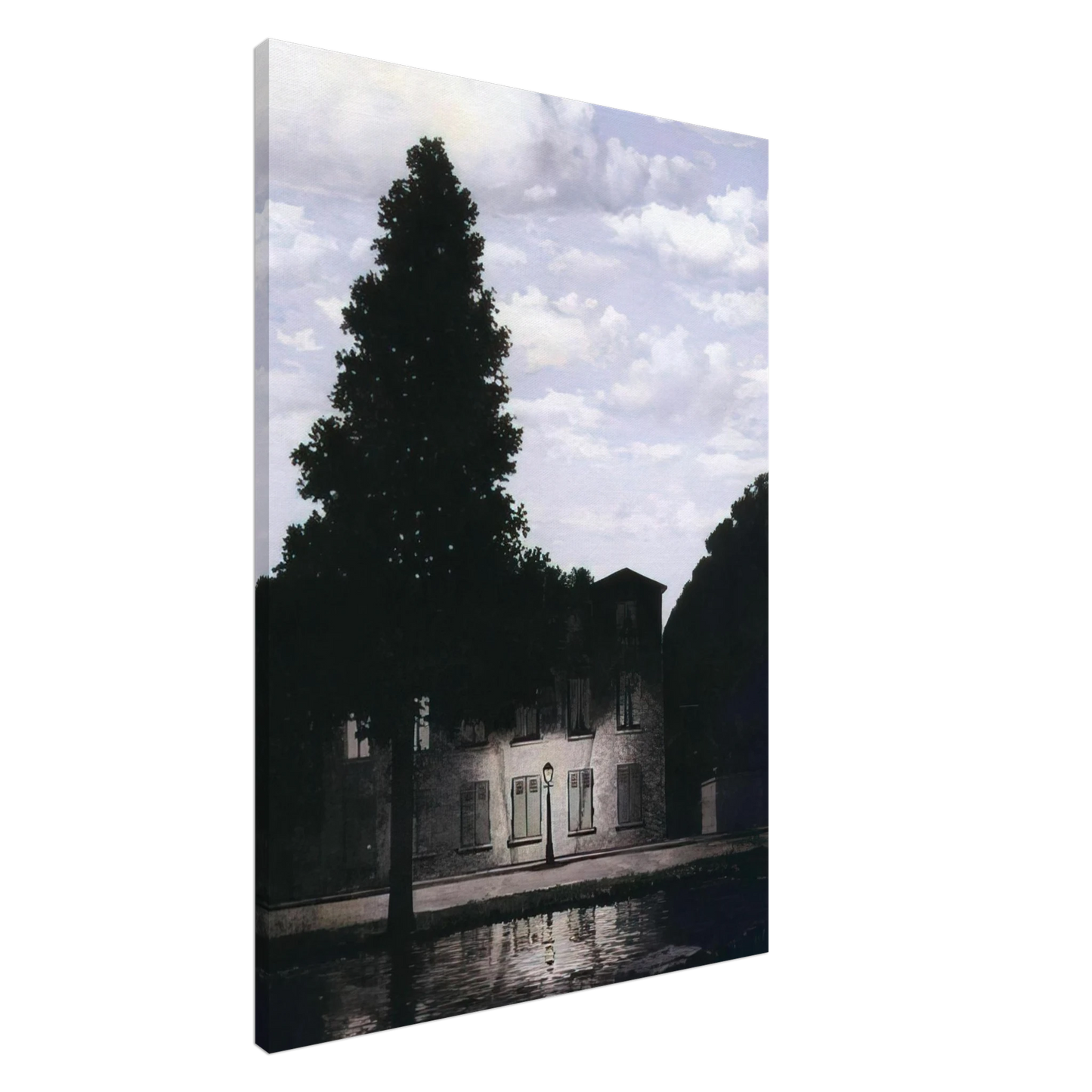 Rene Magritte - THE EMPIRE OF LIGHTS 1954 Canvas - 20x30 cm / 8x12 inches-canvas