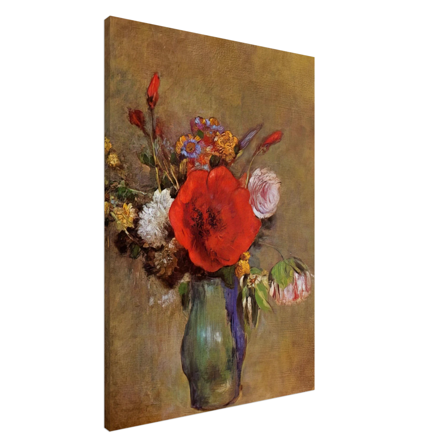 Odilon Redon - VASE OF FLOWERS 11 Canvas - 20x30 cm / 8x12 inches-canvas