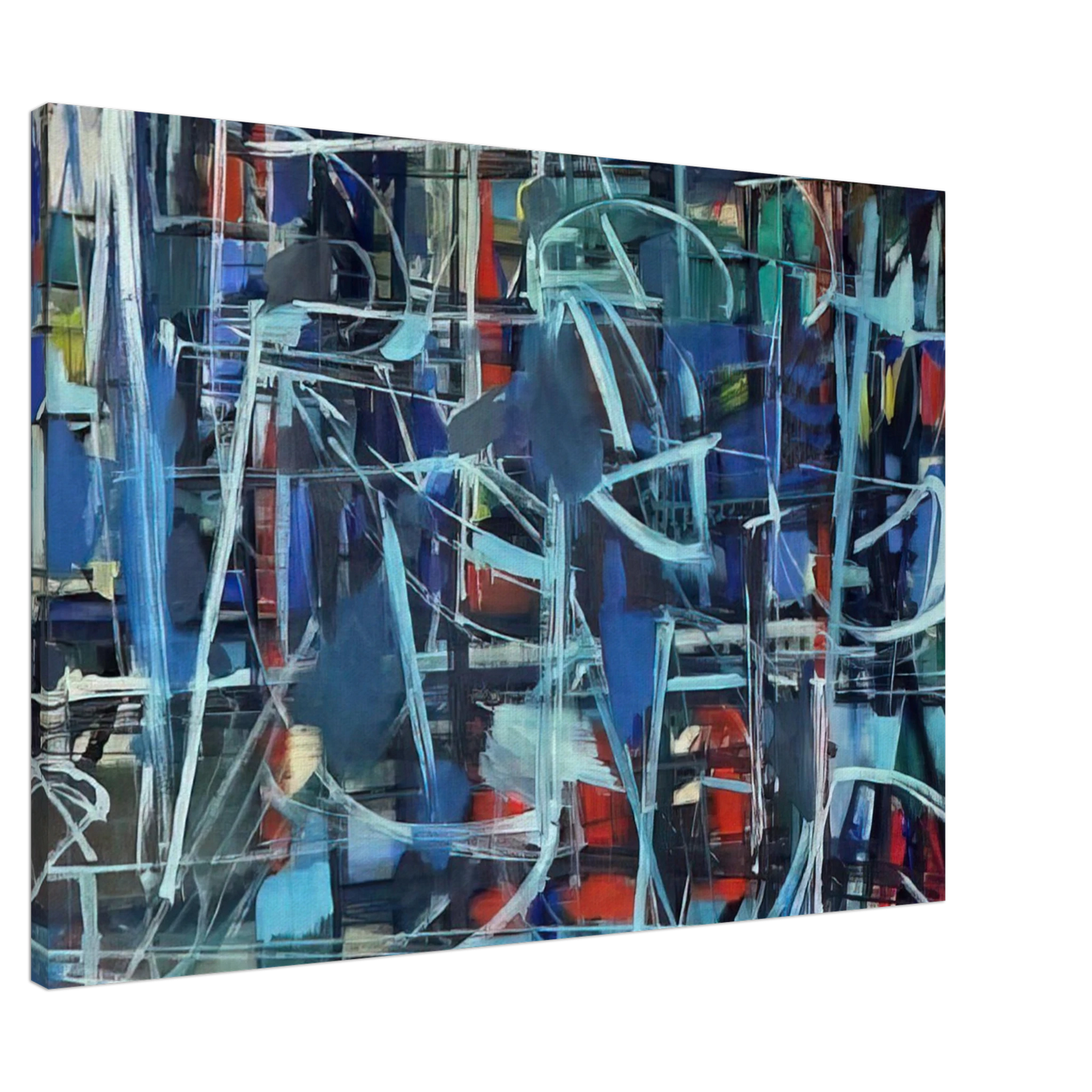 Robert Goodnough - Abstract in Blue - 1950 Canvas - 20x30 cm / 8x12 inches-canvas