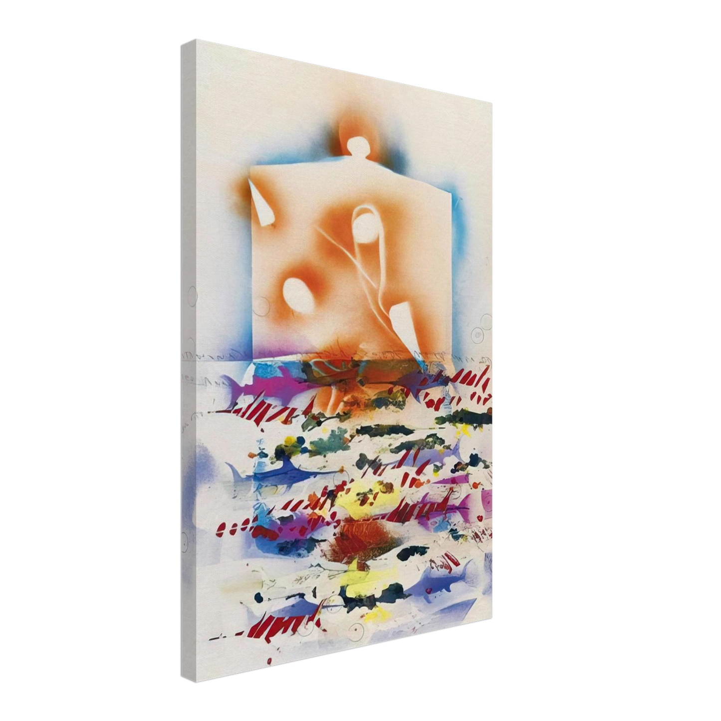 Alighiero Boetti - PESCI SPADA 1988 Canvas - 40x60 cm / 16x24 inches-canvas