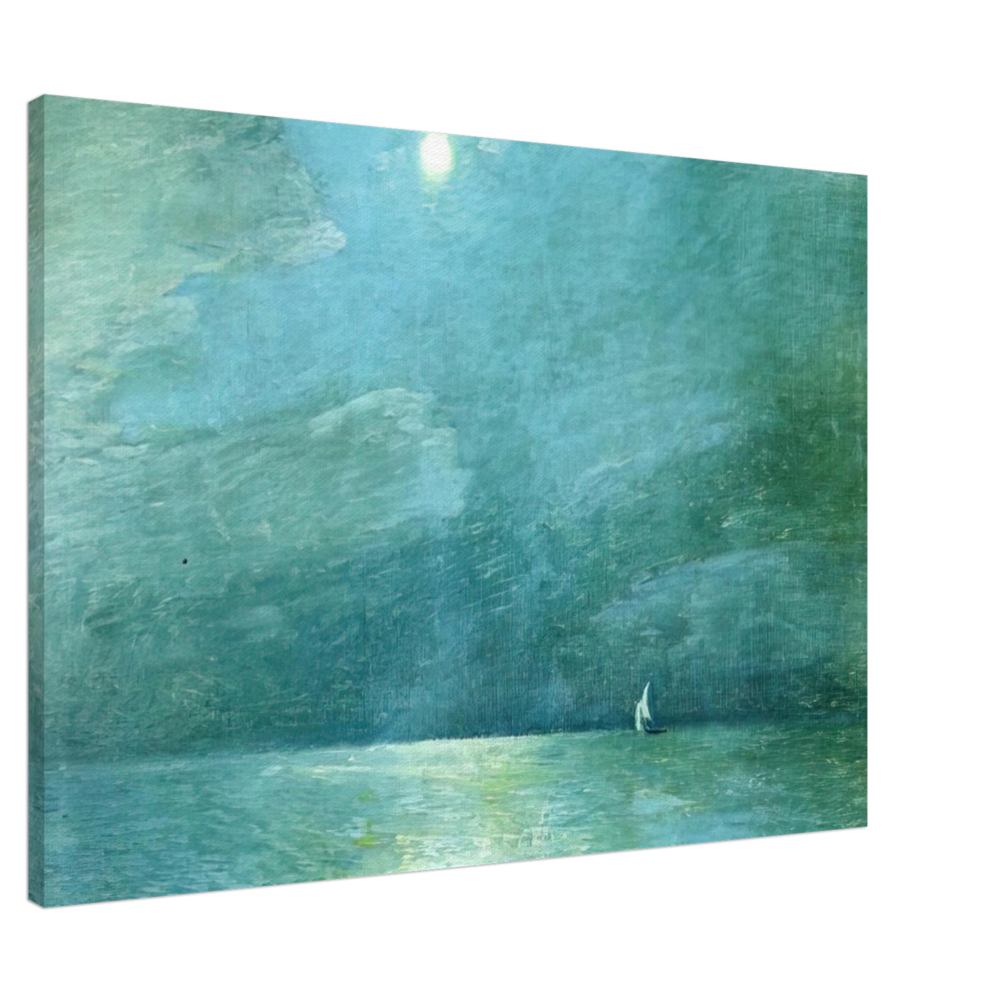 Childe Hassam - Moonlight on the Sound Canvas - 20x30 cm / 8x12 inches-canvas