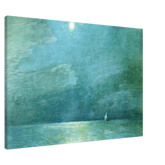 Childe Hassam - Moonlight on the Sound Canvas - 20x30 cm / 8x12 inches-canvas