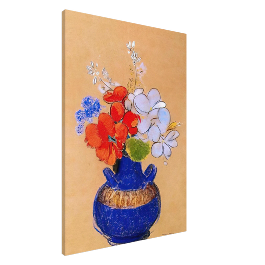 Odilon Redon - FLOWERS IN A BLUE VASE 1 Canvas - 20x30 cm / 8x12 inches-canvas