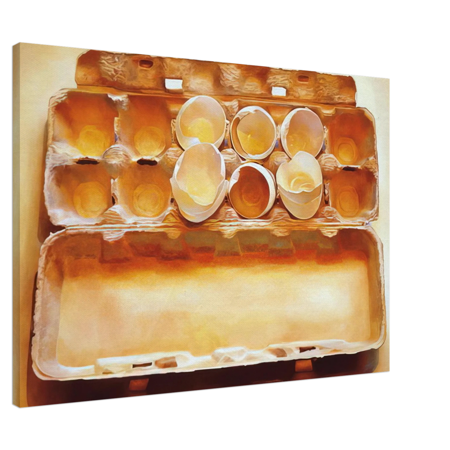 Mary Pratt - Eggs in an Egg Crate - 1975 Canvas - 20x30 cm / 8x12 inches-canvas