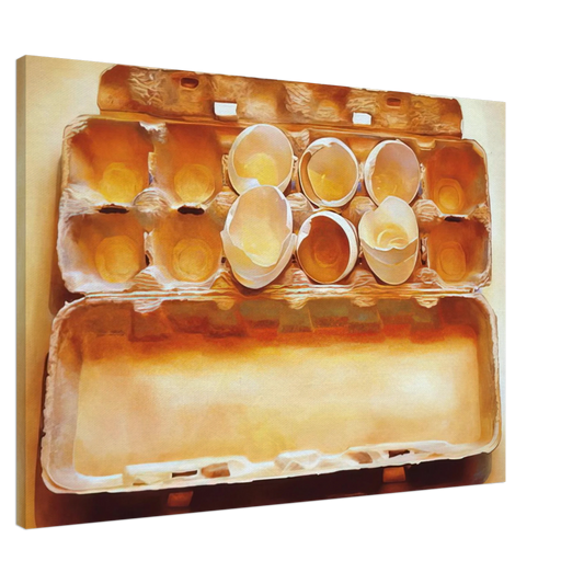 Mary Pratt - Eggs in an Egg Crate - 1975 Canvas - 20x30 cm / 8x12 inches-canvas