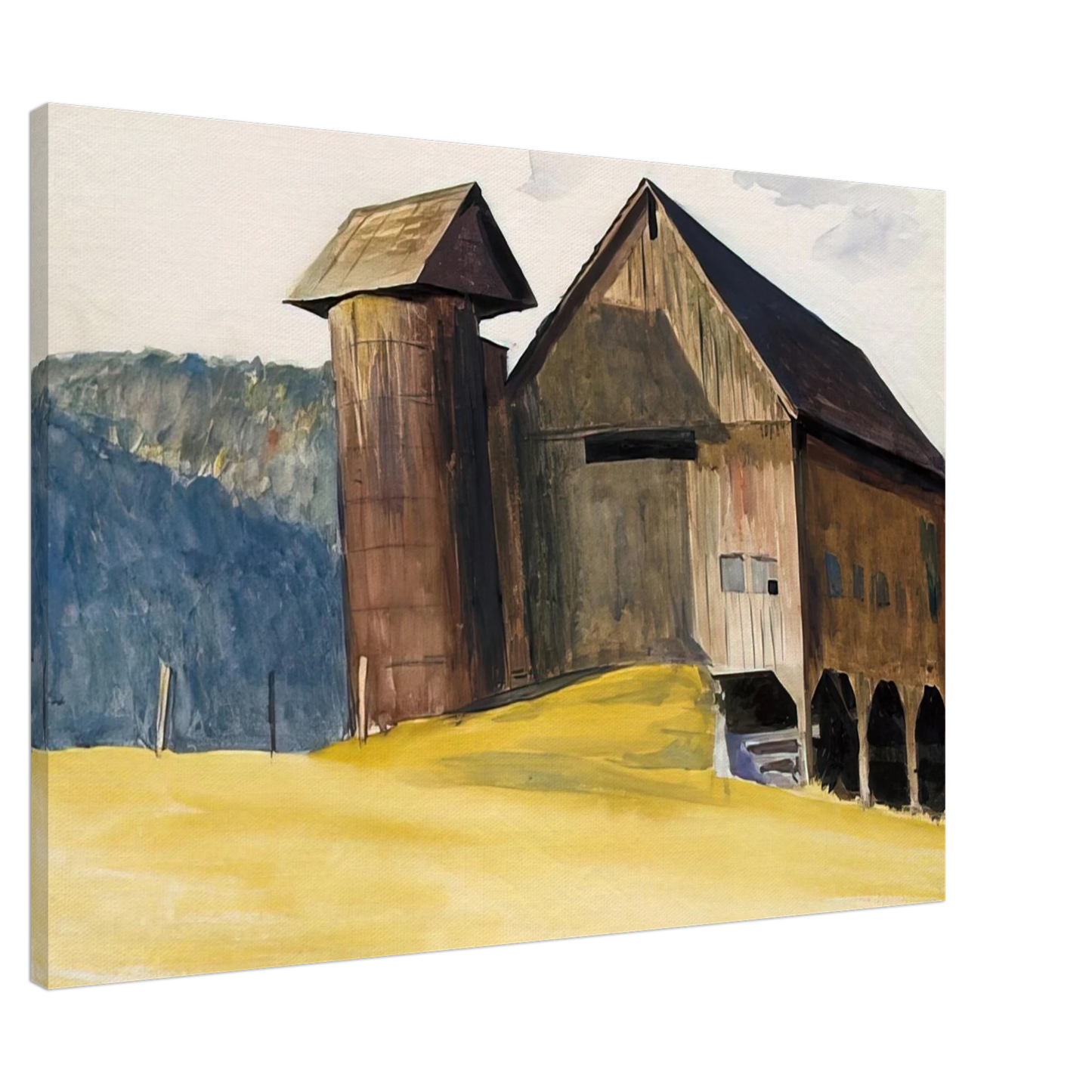 Edward Hopper - Barn and Silo, Vermont Canvas - 20x30 cm / 8x12 inches-canvas