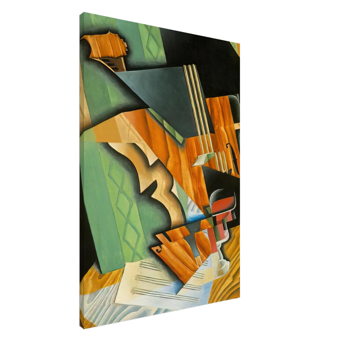 Juan Gris - VIOLIN AND GLASS 1915 Canvas - 20x30 cm / 8x12 inches-canvas