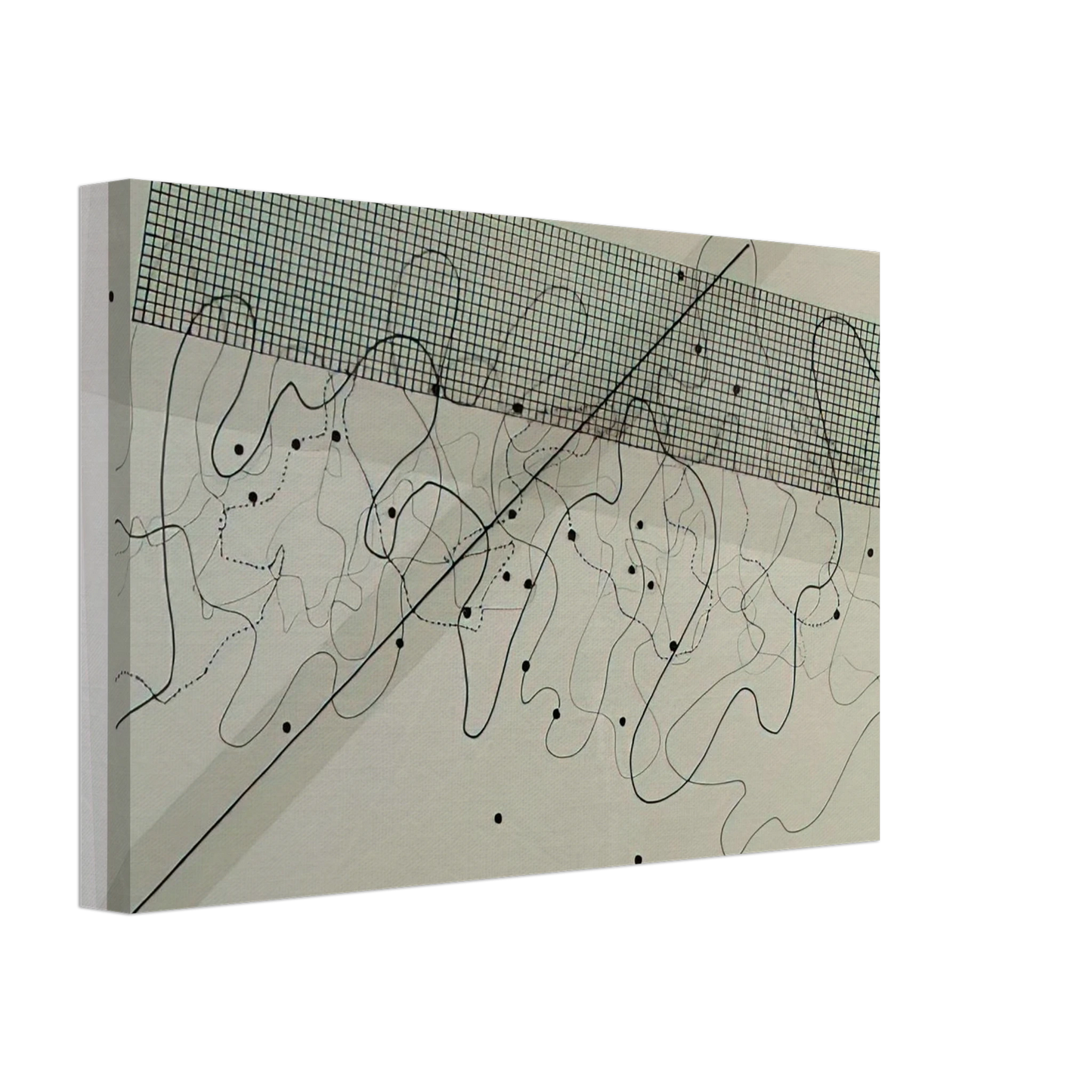 John Cage - Fontana Mix Light Grey - 1981 Canvas - 40x60 cm / 16x24 inches-canvas