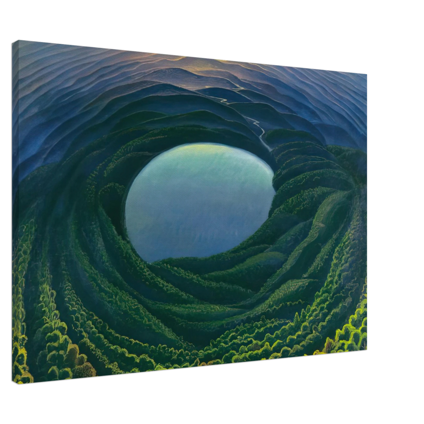 Gerardo Dottori - Lago umbro - 1942 Canvas - 20x30 cm / 8x12 inches-canvas