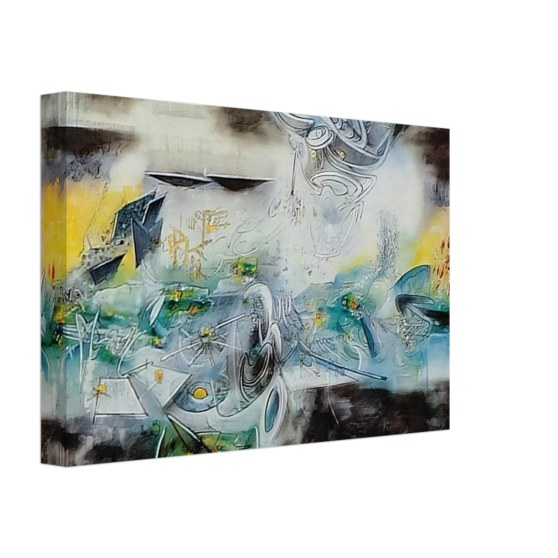 Roberto Matta - ABRIR EL CUBO Y ENCONTRAR LA VIDA Canvas - 70x100 cm / 28x40 inches-canvas