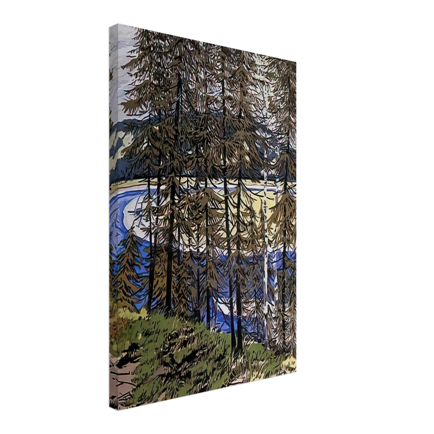 Neil Welliver - Synthetic Blue St. John - 2000 Canvas - 40x60 cm / 16x24 inches-canvas