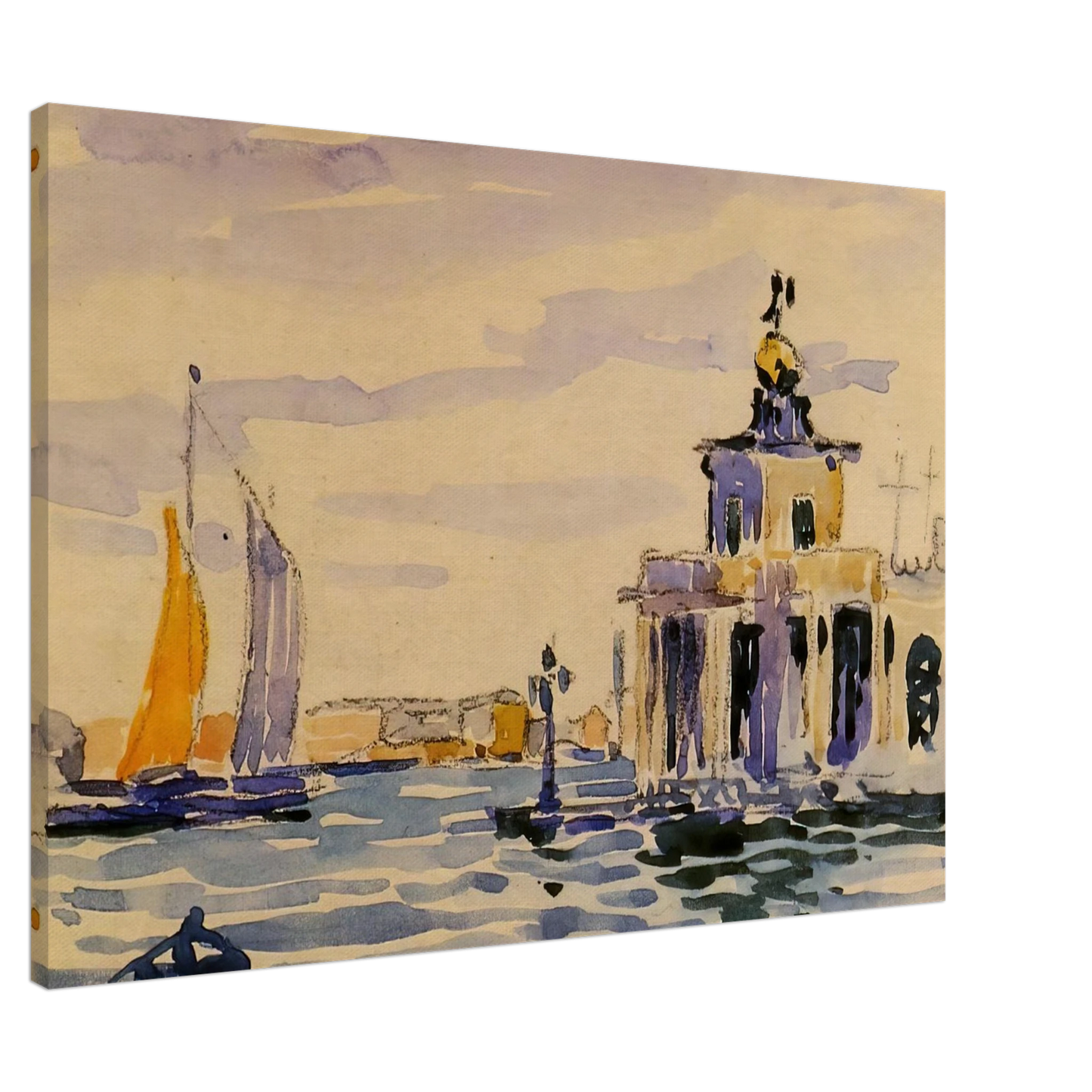 Henri-Edmond Cross - La Dogana Canvas - 20x30 cm / 8x12 inches-canvas
