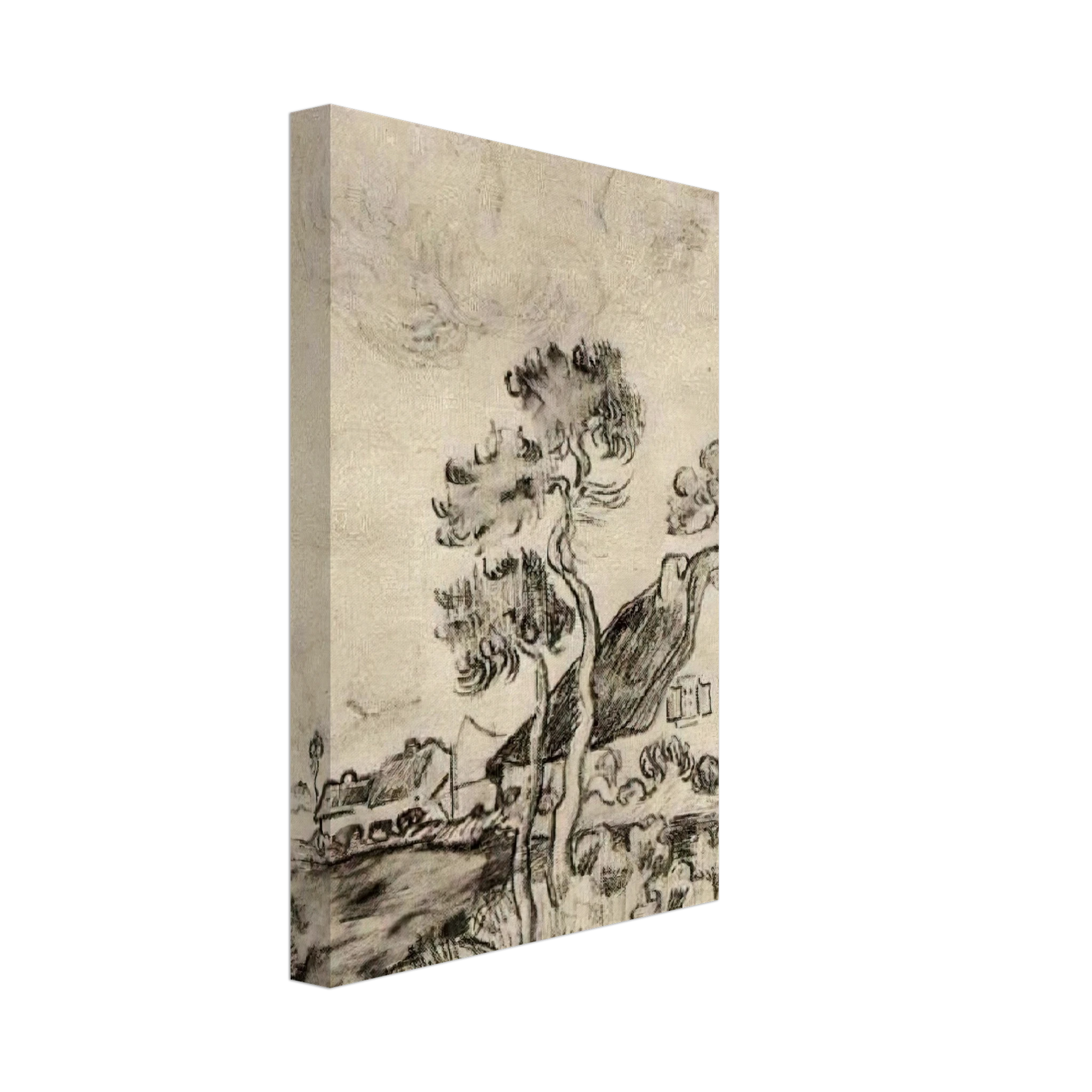 Vincent van Gogh - Cottages and Trees Canvas - 40x60 cm / 16x24 inches-canvas