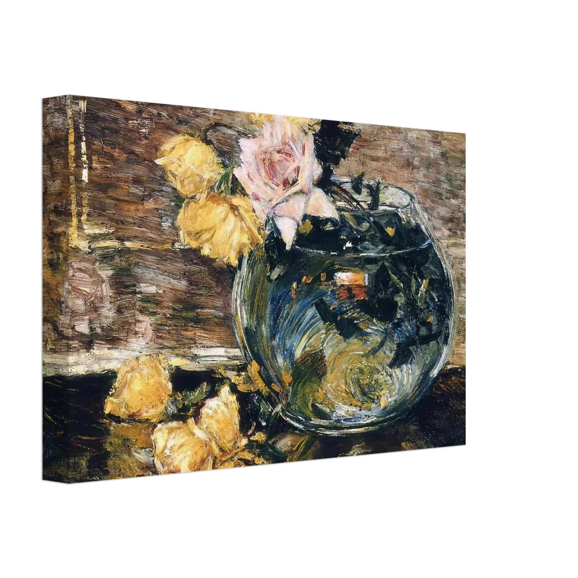 Childe Hassam - Roses in a Vase Canvas - 40x60 cm / 16x24 inches-canvas