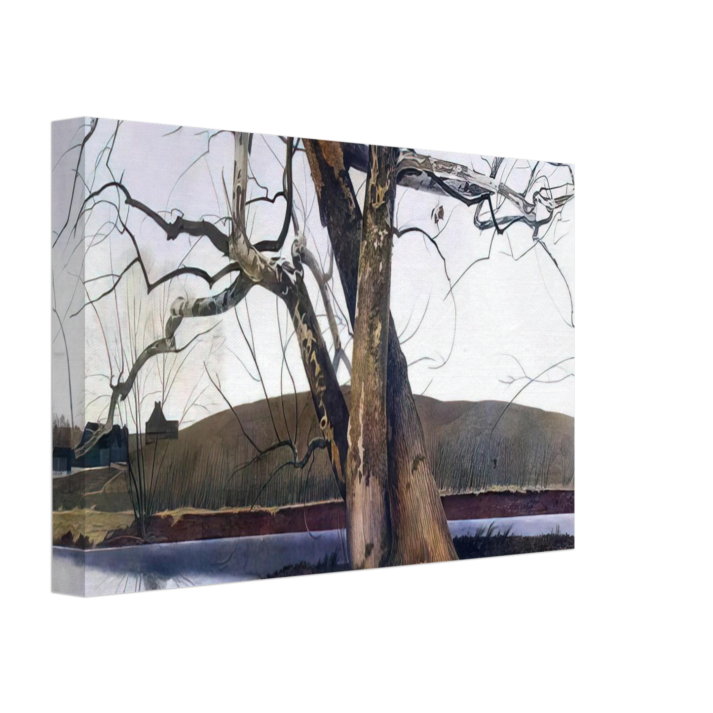 Andrew Wyeth - DIL HUEY FARM Canvas - 40x60 cm / 16x24 inches-canvas