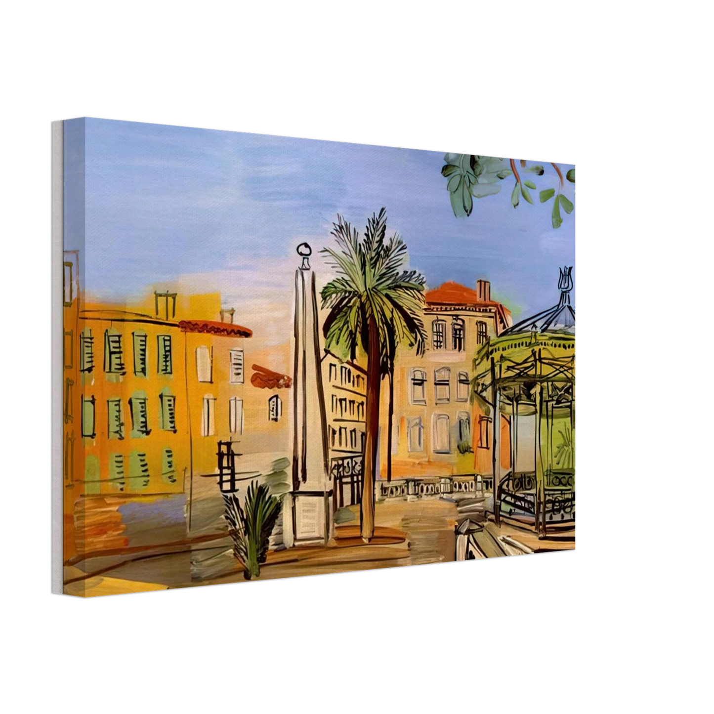 Raoul Dufy - THE SQUARE IN HYERES Canvas - 70x100 cm / 28x40 inches-canvas