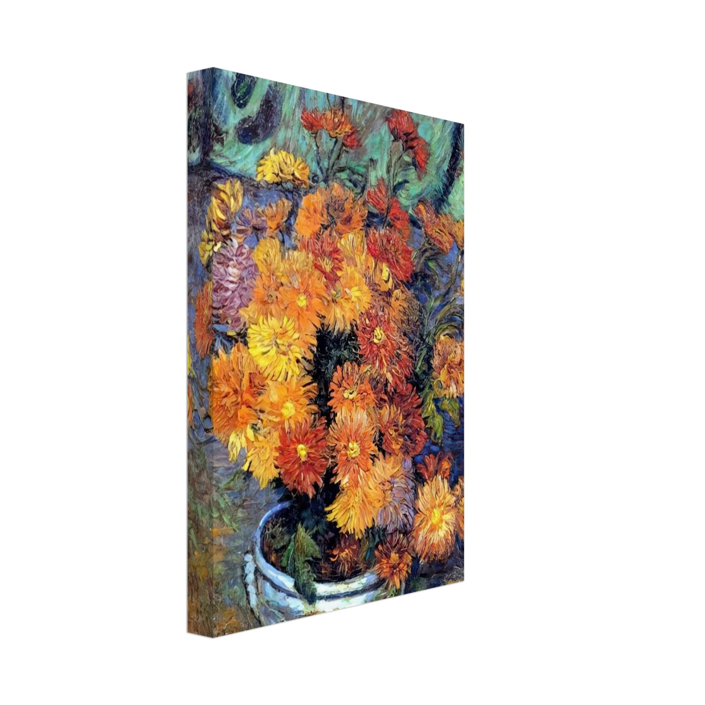 Armand Guillaumin - Vase de chrysanthemes - 1885 Canvas - 70x100 cm / 28x40 inches-canvas