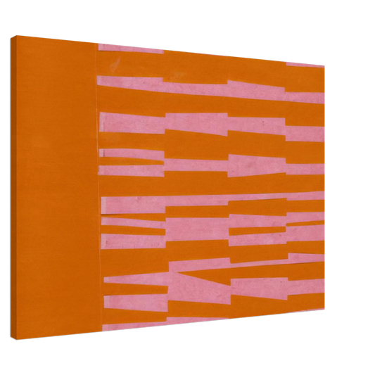 Ellsworth Kelly - Pink and Orange from the series Line Form Color Canvas - 20x30 cm / 8x12 inches-canvas