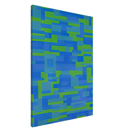 Ad Reinhardt - Blue-Green Painting - 1948 Canvas - 20x30 cm / 8x12 inches-canvas