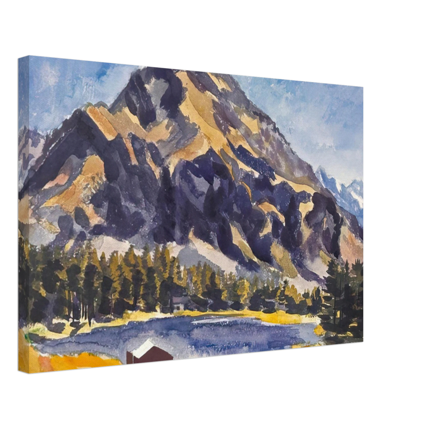 Johannes Itten - Bergsee A Mountain Lake - 1936 Canvas - 40x60 cm / 16x24 inches-canvas