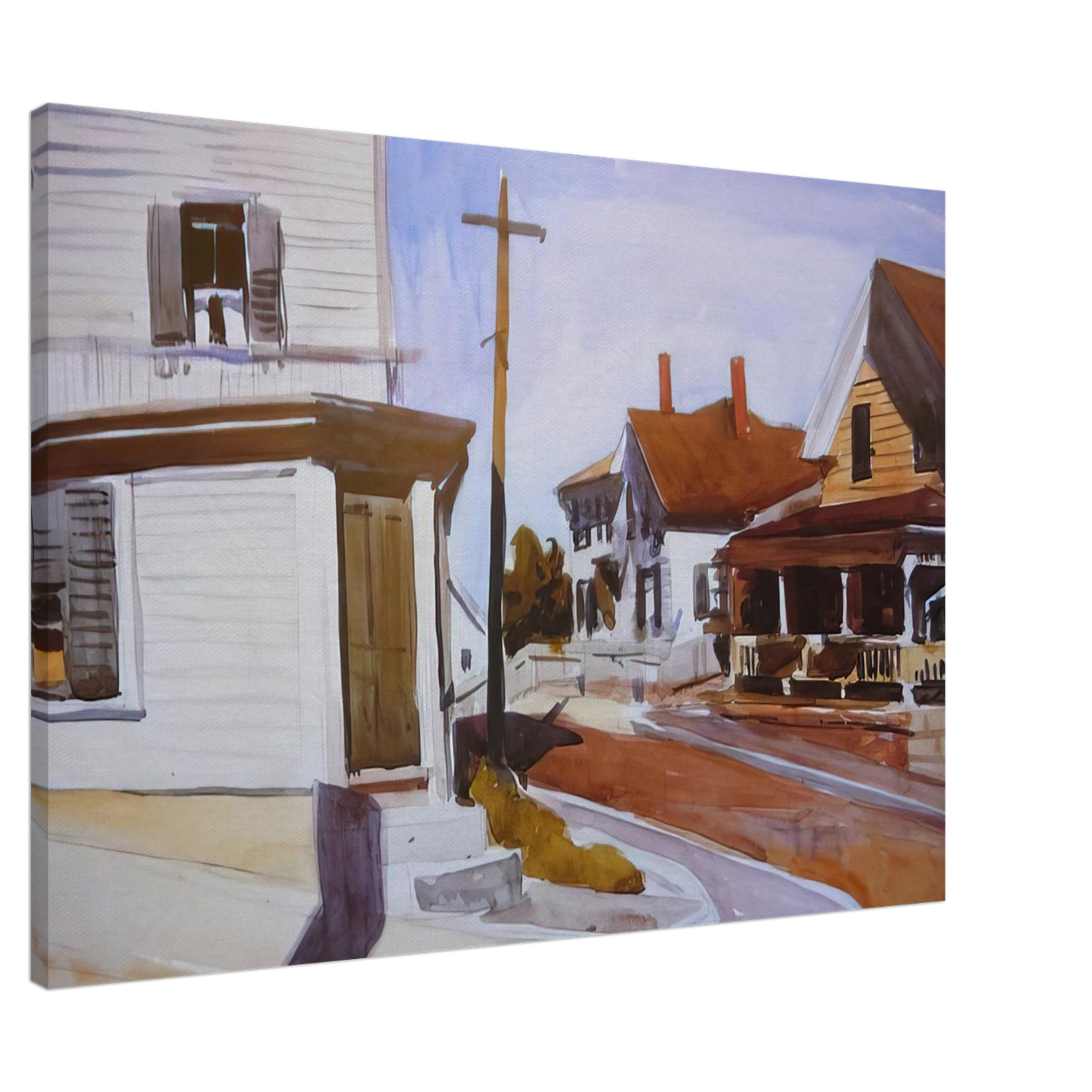 Edward Hopper - Street Corner Canvas - 20x30 cm / 8x12 inches-canvas
