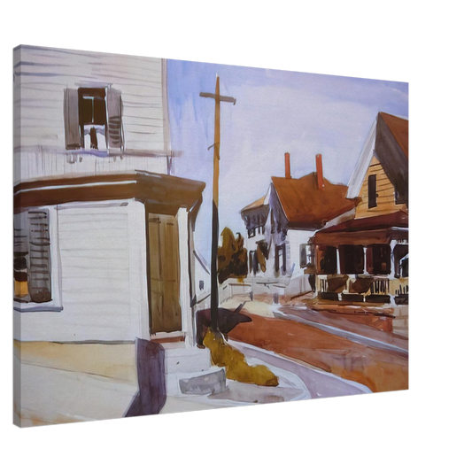 Edward Hopper - Street Corner Canvas - 20x30 cm / 8x12 inches-canvas