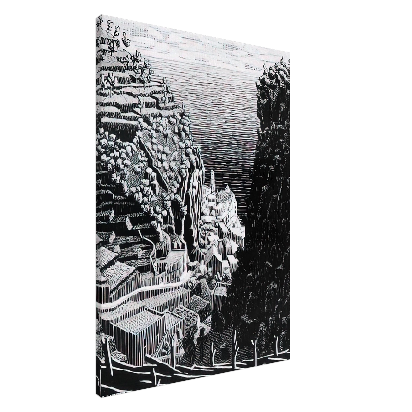 MC Escher - ATRANI COAST OF AMALFI 1 Canvas - 20x30 cm / 8x12 inches-canvas