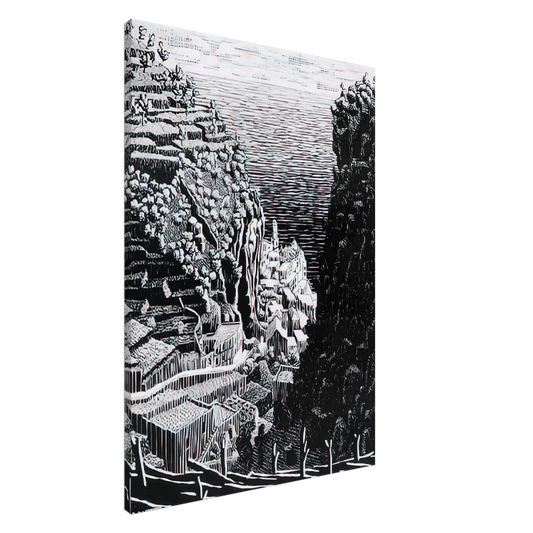 MC Escher - ATRANI COAST OF AMALFI 1 Canvas - 20x30 cm / 8x12 inches-canvas