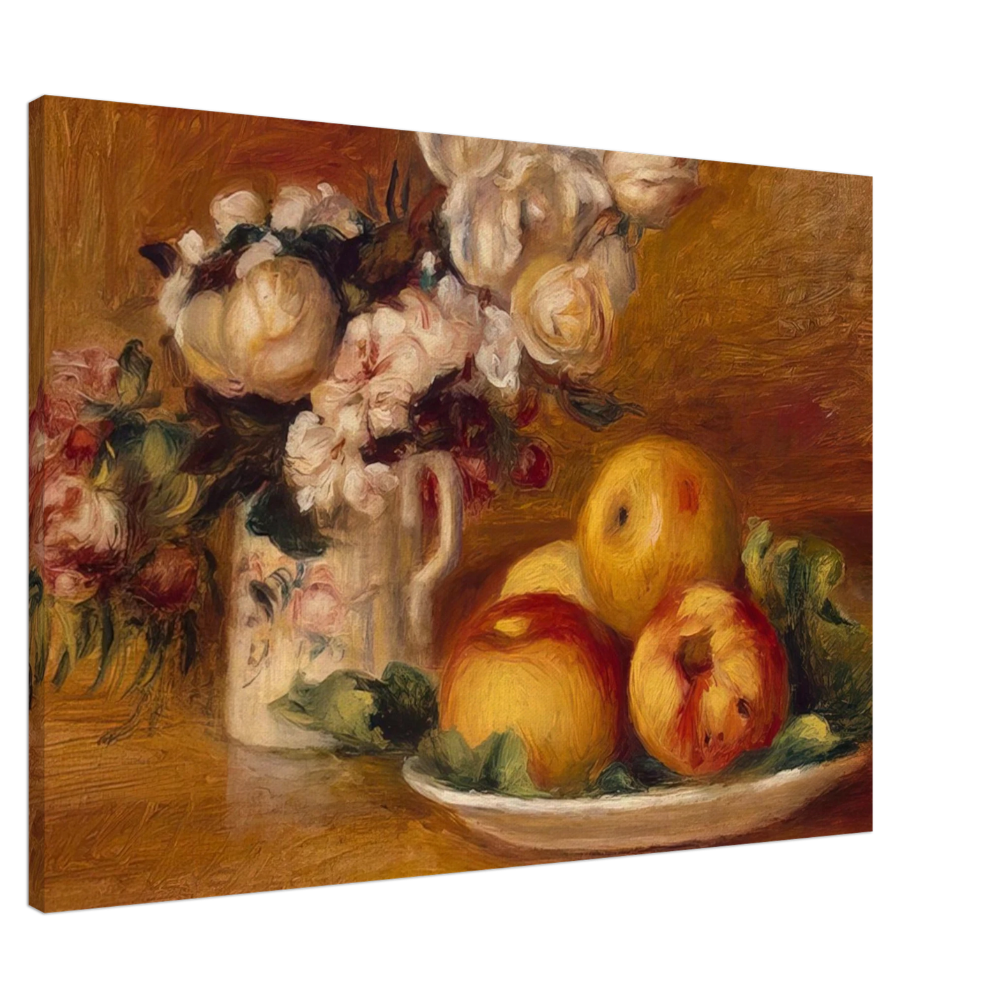 Pierre-Auguste Renoir - Apples and Flowers Canvas - 20x30 cm / 8x12 inches-canvas