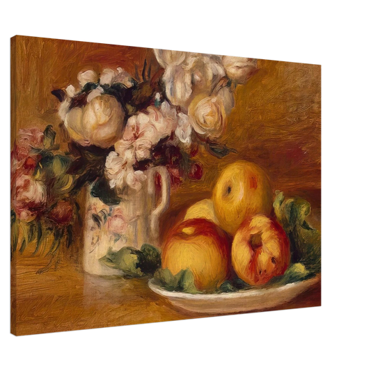 Pierre-Auguste Renoir - Apples and Flowers Canvas - 20x30 cm / 8x12 inches-canvas
