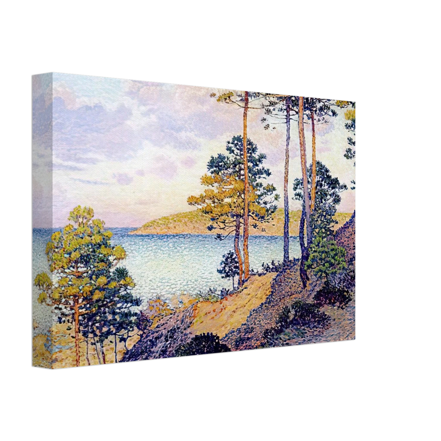 Theo van Rysselberghe - THE POINTE ST PIERRE AT ST TROPEZ 1896 Canvas - 70x100 cm / 28x40 inches-canvas