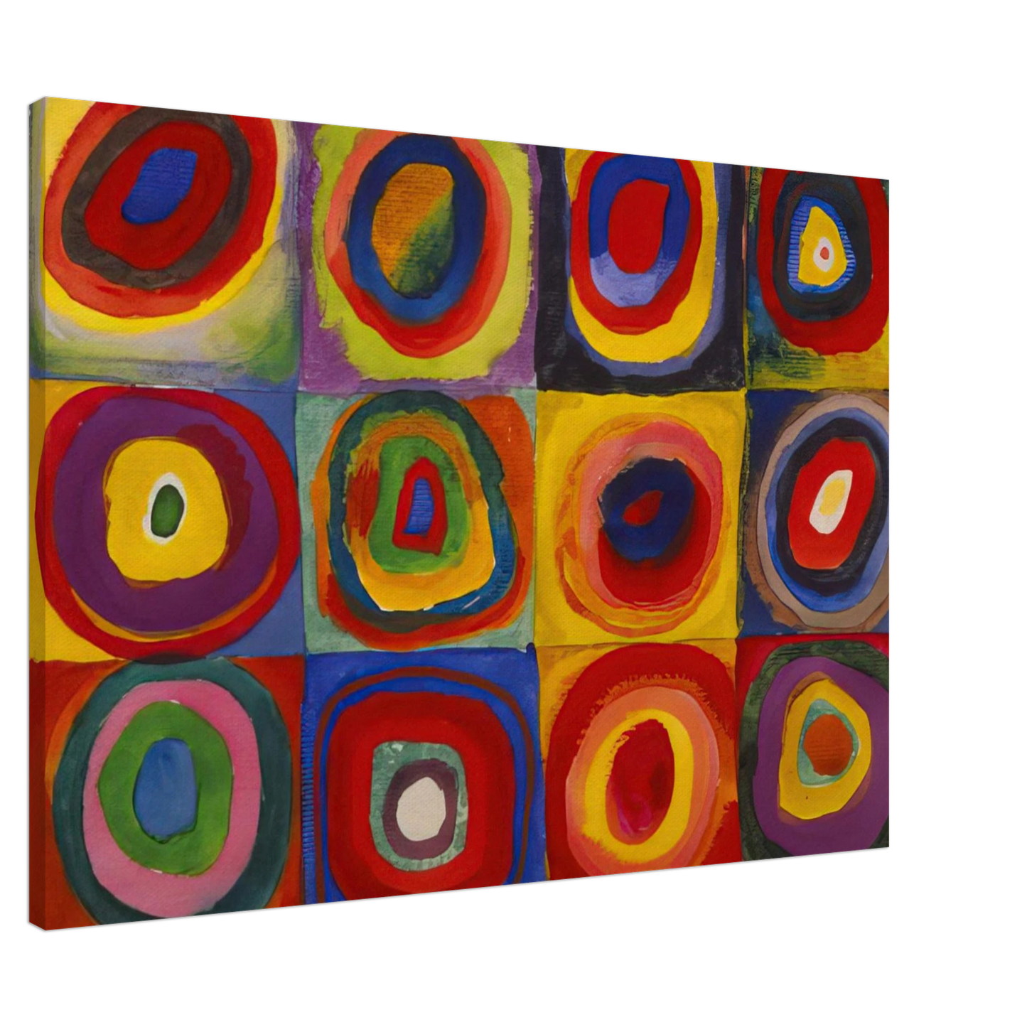 Wassily Kandinsky - COLOR STUDY SQUARES WITH CONCENTRIC CIRCLES 1913 Canvas - 20x30 cm / 8x12 inches-canvas