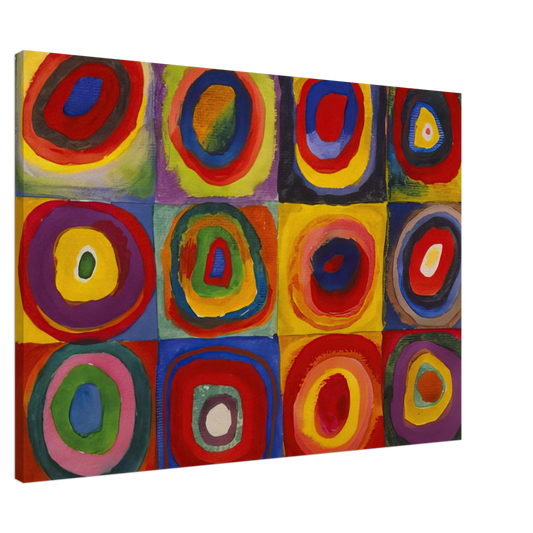 Wassily Kandinsky - COLOR STUDY SQUARES WITH CONCENTRIC CIRCLES 1913 Canvas - 20x30 cm / 8x12 inches-canvas