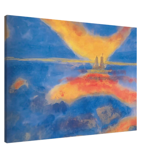 Emil Nolde - Sunrise at the sea Canvas - 20x30 cm / 8x12 inches-canvas