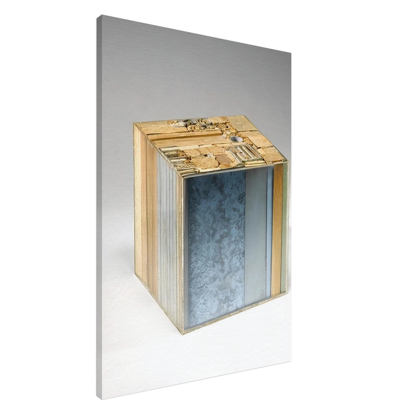 Alighiero Boetti - CUBO 1968 Canvas - 20x30 cm / 8x12 inches-canvas