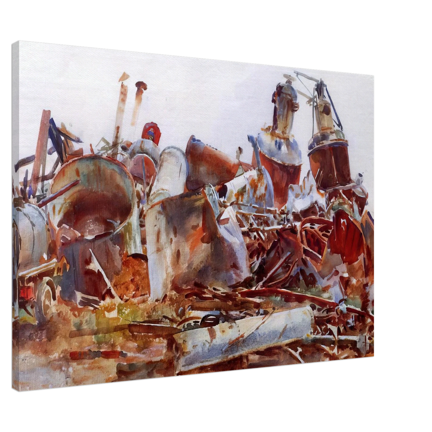 John Singer Sargent - A Wrecked Sugar Refinery Canvas - 20x30 cm / 8x12 inches-canvas